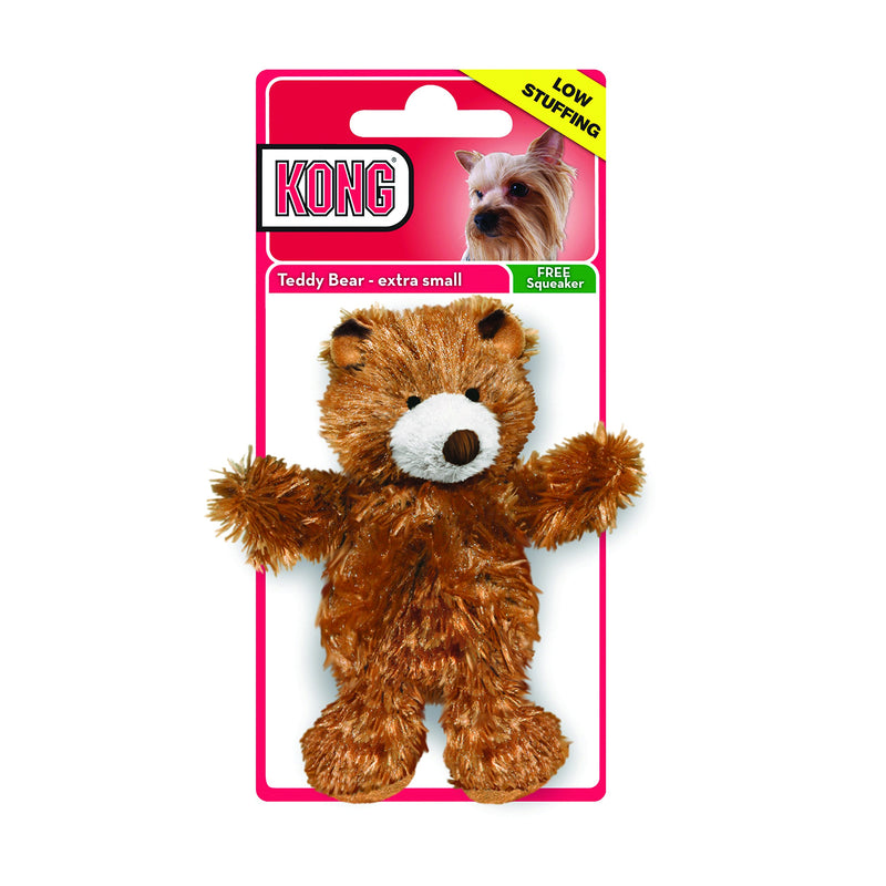 KONG - Plush, Low Stuffing Squeak Teddy Bear Dog Toy - Replacement Squeaker Included - For Medium Dogs - PawsPlanet Australia