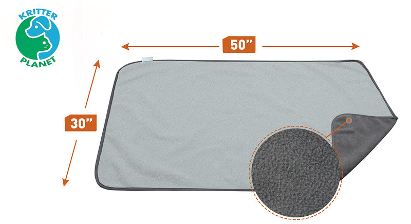 Waterproof Pet Blanket, Washable Dog Blanket for Couch Sofa, Reversible Couch Cover Protector for Dogs, Liquid Resistance Blanket for Dogs Small Medium Large 50x30 inch Grey - PawsPlanet Australia