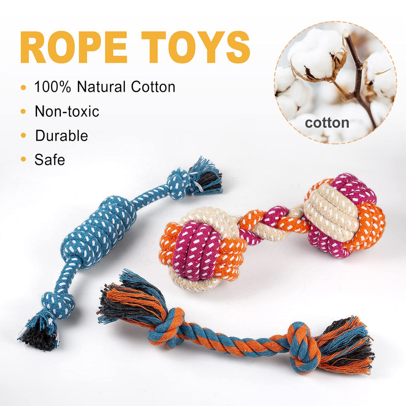 DJ Puppy Toys for Small Dogs, 7 Pack Small Dog Toys, Cute Koala Squeaky Toys for Dogs, Durable Puppy Teething Toys, 100% Natural Cotton Ropes Chew Toys for Puppies, Non-Toxic and Safe - PawsPlanet Australia