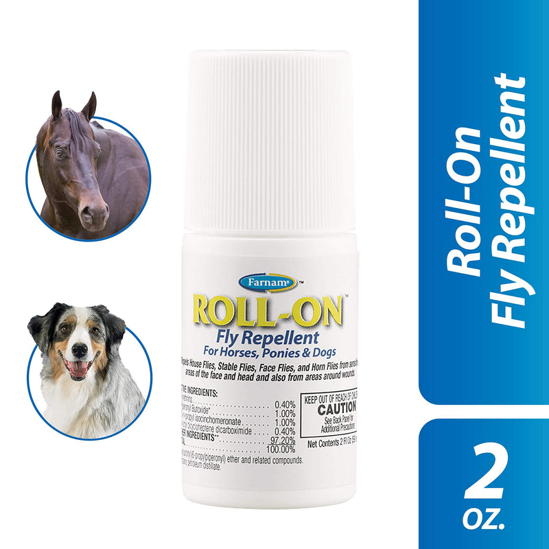 Farnam Roll-On Fly Repellent for Horses, Ponies and Dogs 2 Ounces - PawsPlanet Australia