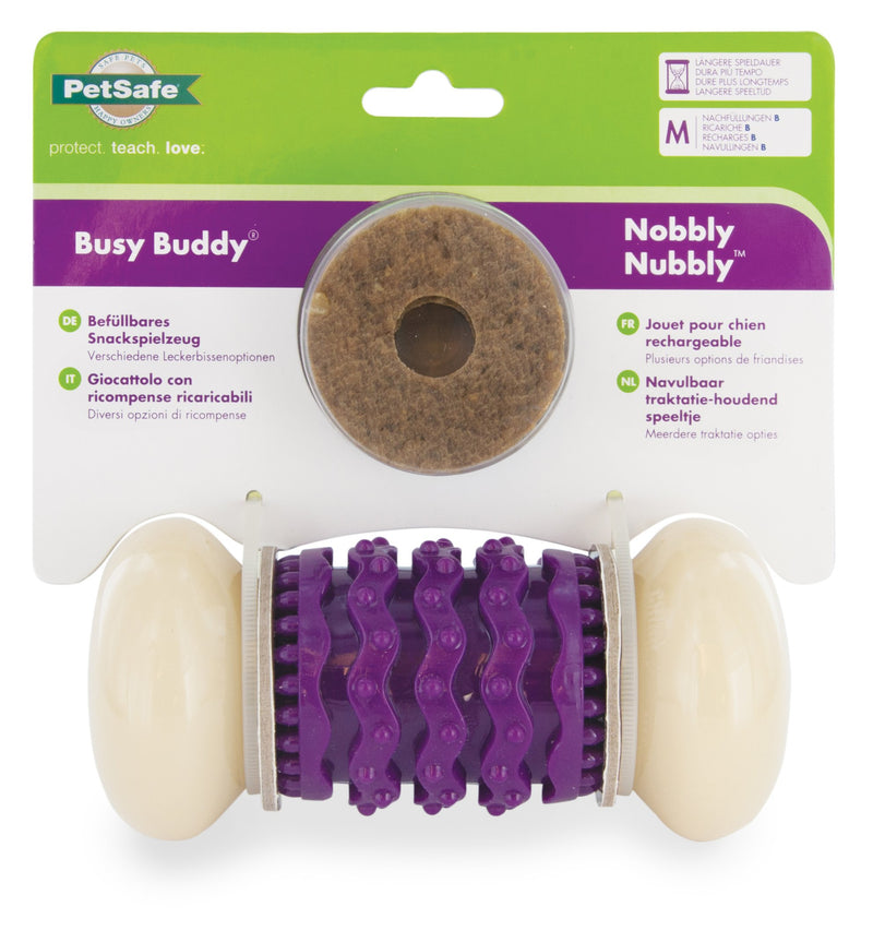 PetSafe Busy Buddy Nobbly Nubbly Dog Chew Toy, M Purple Medium - PawsPlanet Australia