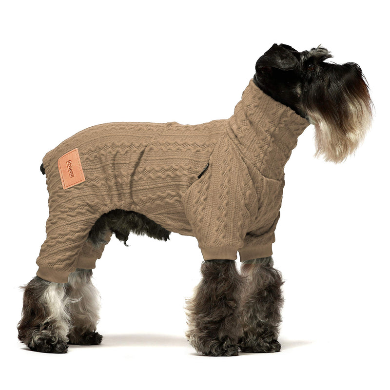 Fitwarm Turtleneck Knitted Dog Sweaters Winter Outfits Knitwear Pet Coats Cat Clothes Wine Small Khiki - PawsPlanet Australia