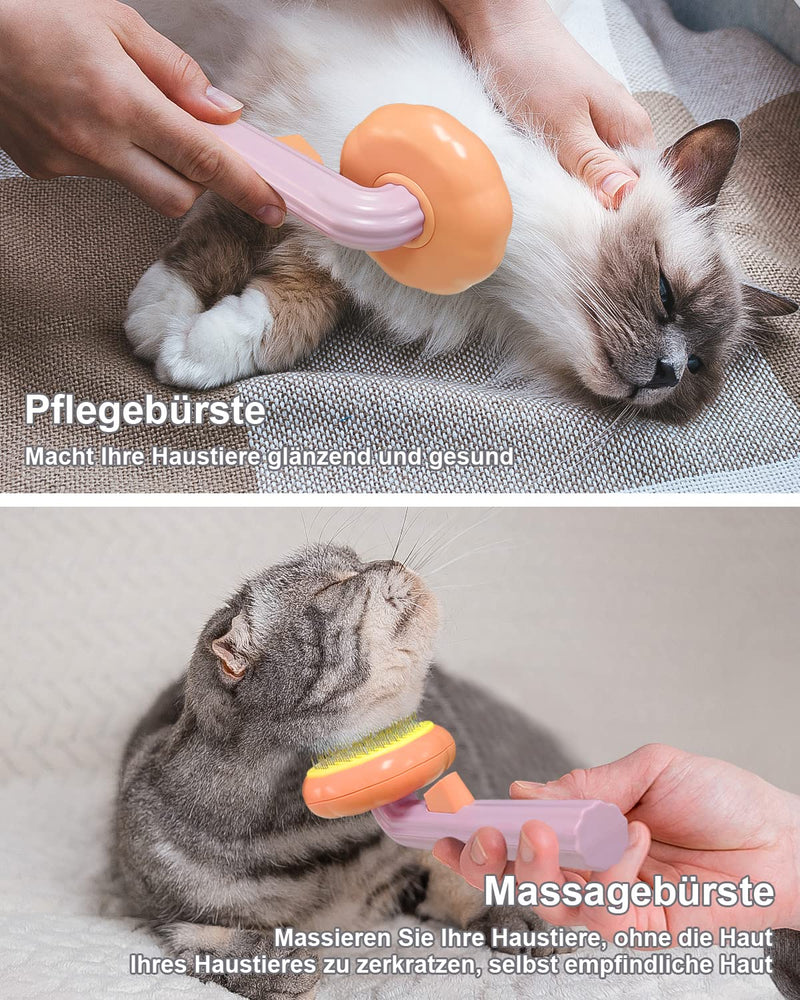 Pet Dog Brush Cat Brush, Hair Remover Pet Brush for Long Hair and Short Hair, [2022 New] Premium Massage Grooming Brush for Cats Dogs, Clean Pet Hair with One Click, Purple - PawsPlanet Australia