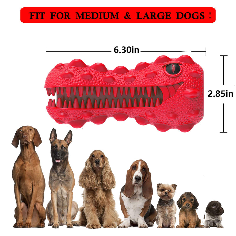 SHANFEEK Dog Chew Toys Indestructible Tough Dog Toys for Aggressive Chewers Dog Toothbrush Interactive Dog Toys for Boredom-Dinosaur Red-Dinosaur - PawsPlanet Australia