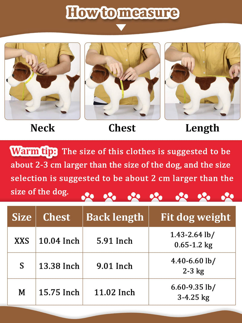 6 Pieces Dog Hoodie Dog Clothes Sweaters with Hat, Pet Winter Clothes Warm Hoodies Coat Sweater for Small Dogs Chihuahua (XXS) XX-Small - PawsPlanet Australia