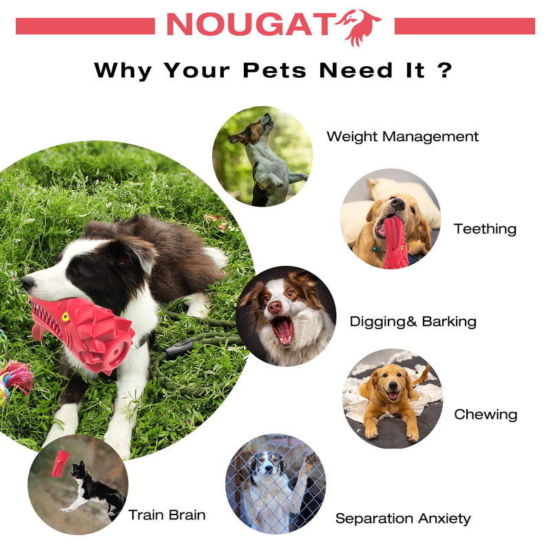 NOUGAT Dog Toys for Aggressive Chewers Large Breed, Squeaky Dog Toys for Medium Large Dogs, 100% Natural Rubber… Eagle - PawsPlanet Australia