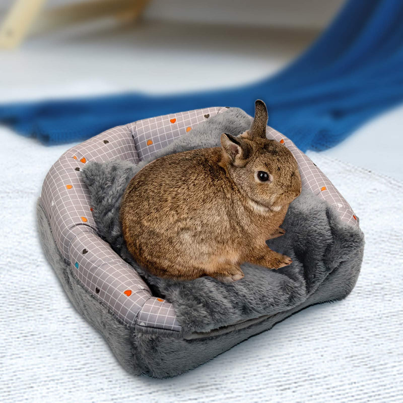 YUEPET Bunny Bed Warm Guinea Pig Cave Beds Cute Bowknot House Big Hideouts Cage Accessorie for Dwarf Rabbits Hamster Bunny Ferrets Rats Hedgehogs Chinchilla Grey - PawsPlanet Australia