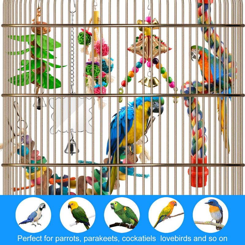 [Australia] - AOPMET Bird Swing Toys 6pcs, Parrot Swing Chewing Toys Hanging Perches with Bells, Pet Bird Swing Chewing Toys for Parakeets Cockatiels, Conures, Parrots, Love Birds 