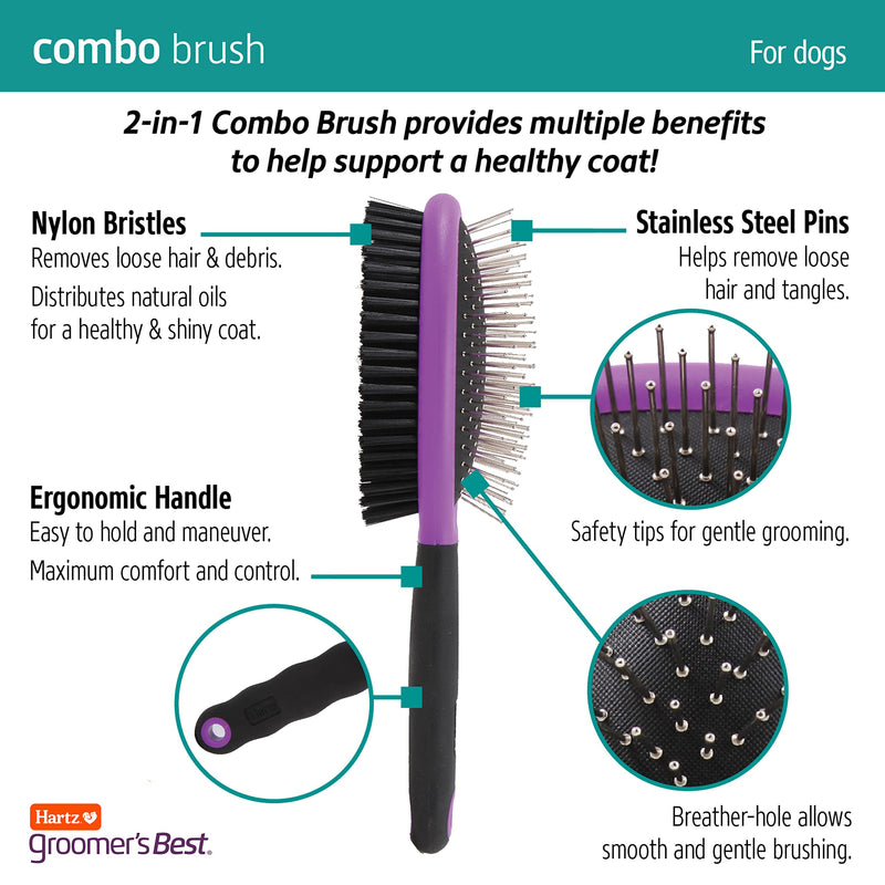 Hartz Groomer's Best Combo Dog Brush Detangling Brush - PawsPlanet Australia