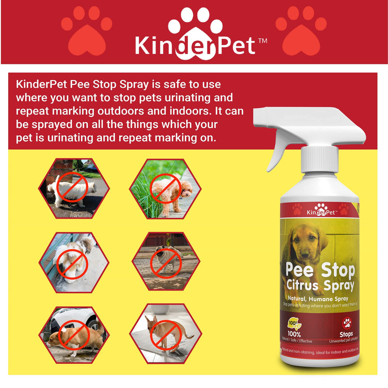 KinderPet 1 Litre Pee Stop Spray Urine Stop for Cat and Dog Repellent Stop Cats and Dogs Repeat Marking Indoors and Outdoors 100% Natural Enzyme Urine Destroyer - PawsPlanet Australia