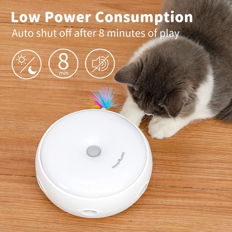 Cat Toy Interactive Feather Smart Kitten Teaser Toy 2021 UPGRADE Silent Version Electronic,Auto Three Modes Random Rotating Feather, Plus Day & Night Sensor, Stimulates Cat's Senses Funny Pet Toys White - PawsPlanet Australia