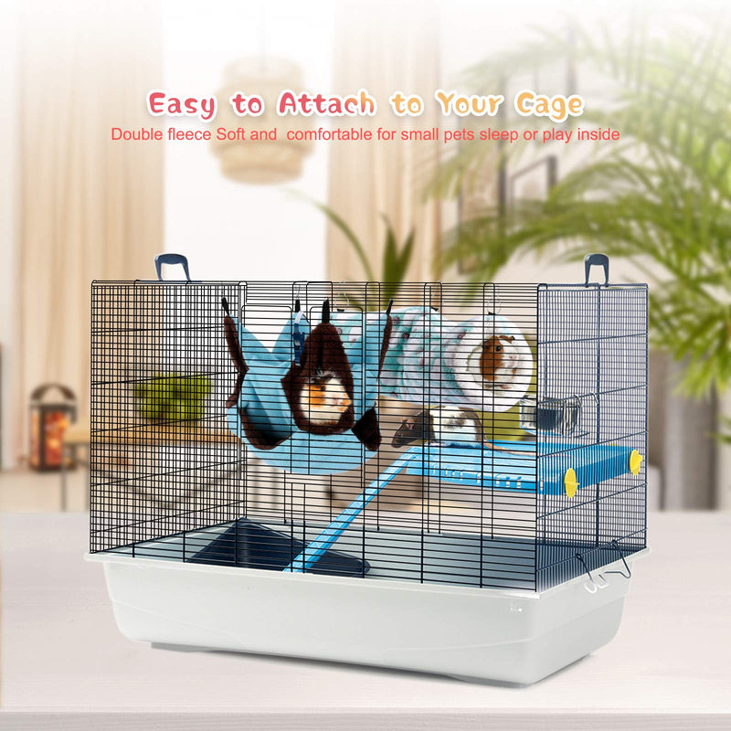 YUEPET Small Animal Hammocks Hanging Tunnel for Guinea Pig Hideout Ferret Sugar Glider Warm Swinging Bed for Rat Cage Accessories - PawsPlanet Australia