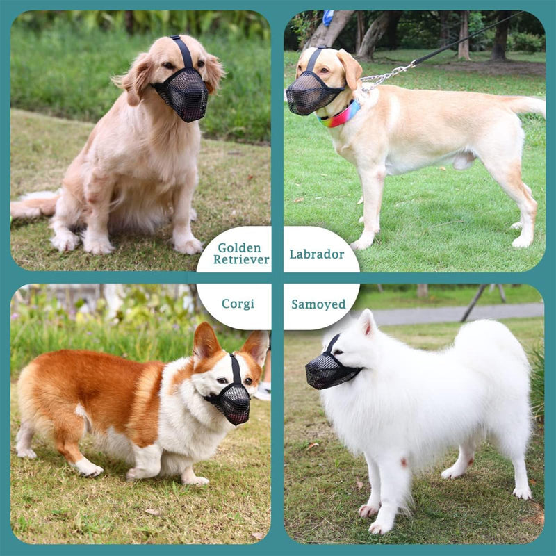 Dog Muzzle, Muzzle for Dogs, Dog Muzzle, Dog Muzzle with Rounded Mesh and Adjustable Loop, Dog Muzzle for Small Medium and Large Dogs Prevents Biting (M) - PawsPlanet Australia