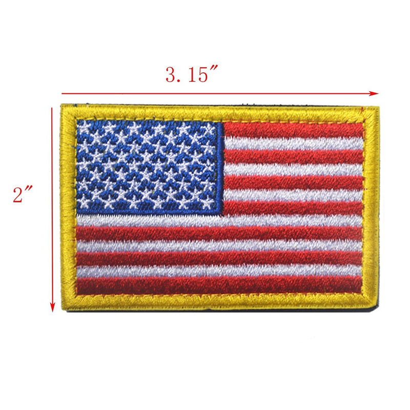 [Australia] - Ultrafun Service Dog Hook & Loop Fastening Tape Patch for Pet Harness Vest - 2 X 3 Inches - Set of 2 (USA Flag) 