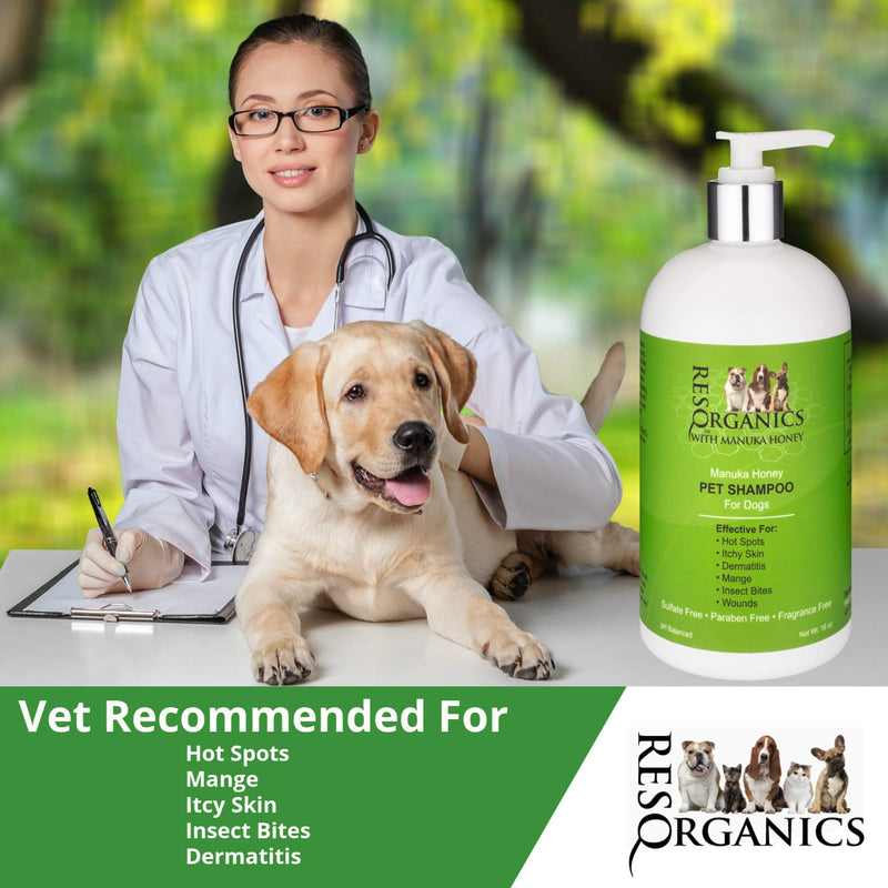 [Australia] - Dog Shampoo for Allergies and Itching - Hypoallergenic Manuka Honey Healing Pet Shampoo for Dogs with Sensitive, Dry Itchy Skin, Shedding Issues, and Mange. Natural and Organic! 