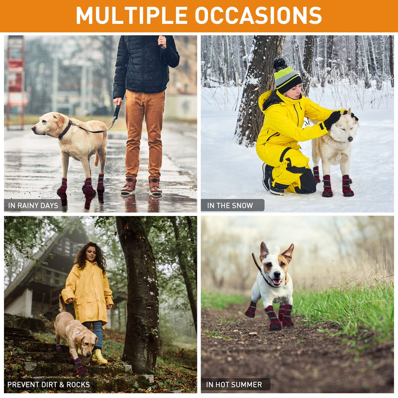Dog Shoes for Large Dogs Medium Winter Snow Dog Booties with Adjustable Straps Rugged Anti-Slip Sole Paw - Sports Running Hiking Pet Dog Boots Protectors Comfortable Fit XS(Width 1.57in) Blue - PawsPlanet Australia
