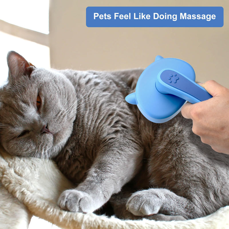 Cat brush, dog brush, pet brushes, self-cleaning pet brush, pet brush for cats and dogs with short, medium, long hair for removing undercoat, loose fur and dirt - PawsPlanet Australia