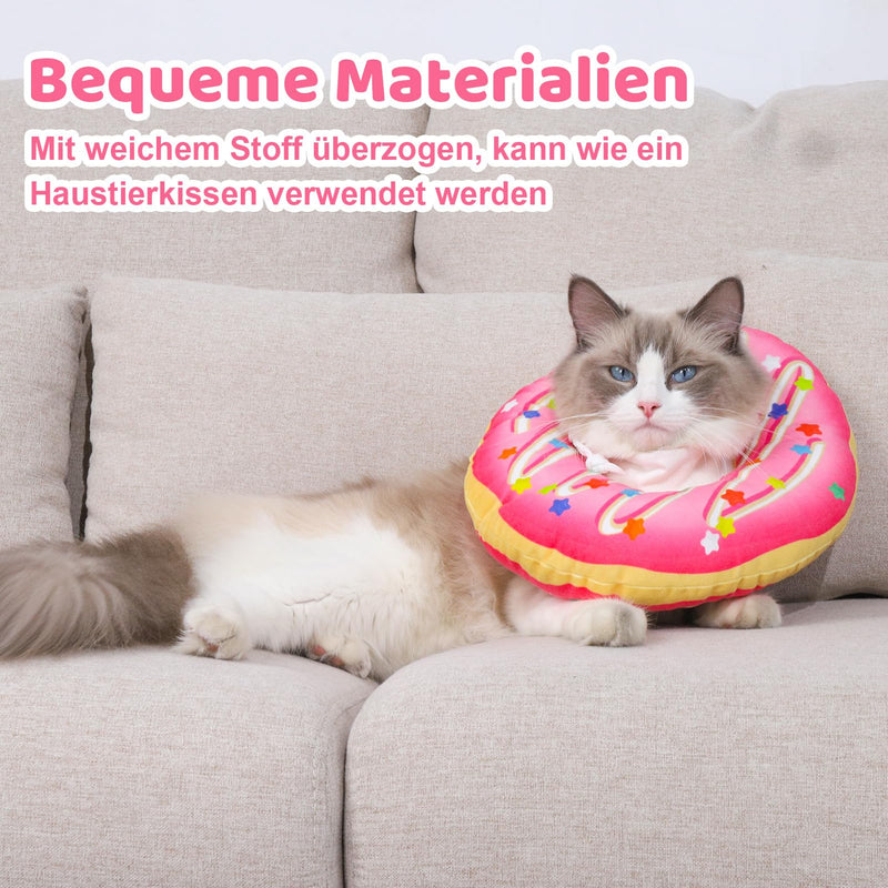Fanshiontide Cat Neck Brace, Soft Cat Donut Neck Brace Adjustable Anti Bite Cat Collar Protective Collar Neck Brace for Cats Puppies Pets After Surgery and Injuries (S Pink) S - PawsPlanet Australia