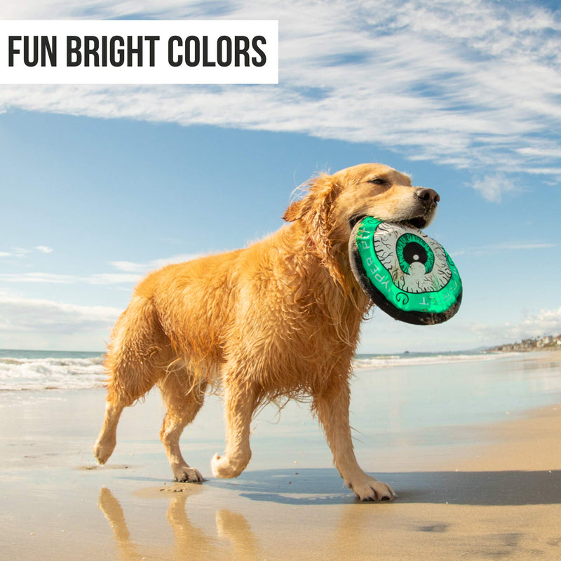 Hyper Pet Flippy Flopper Dog Frisbee Interactive Dog Toys (Flying Disc Dog Fetch Toy – Floats in Water & Safe on Teeth) Multiple Style Options Available - Colors Will Vary Eyeball 9 Inch (Pack of 1) - PawsPlanet Australia