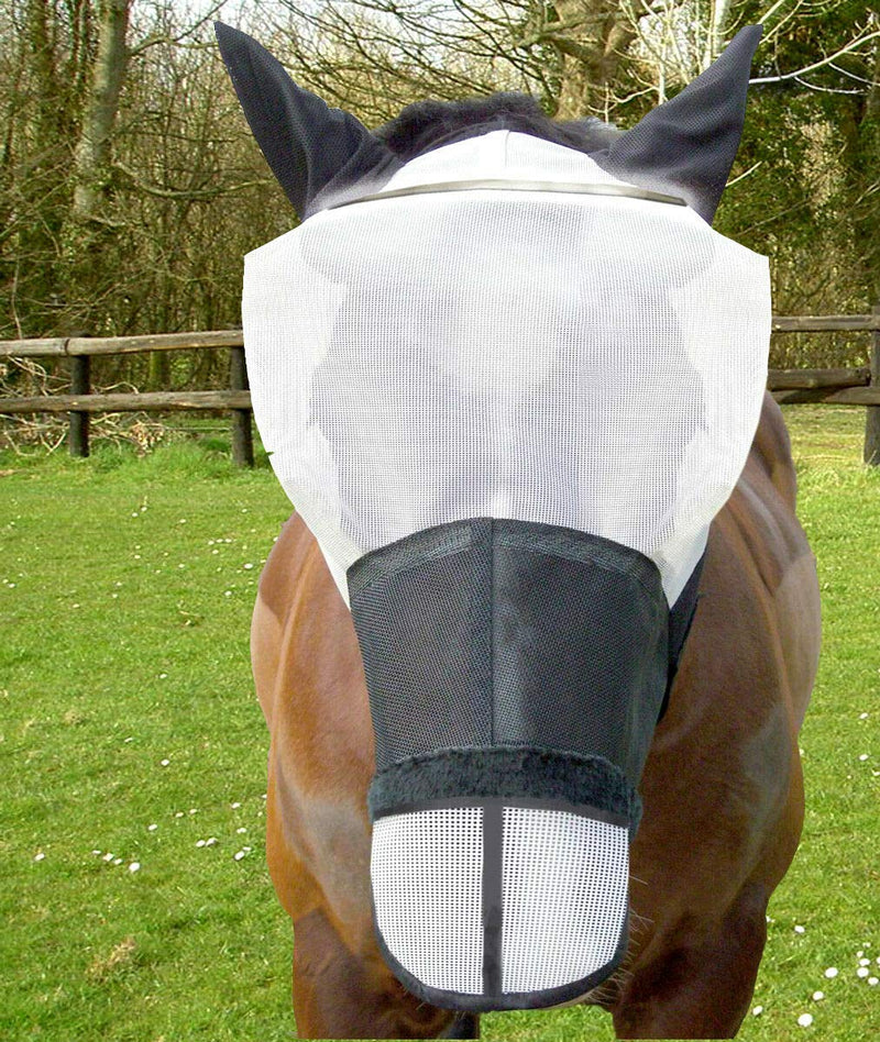 Gee Tac Fly Mask Heavy Duty Eye Clearance White Reflects UV Sun Light - FULL - PawsPlanet Australia