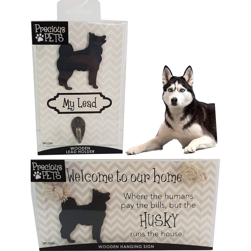 Splosh Precious Pet Dog Plaque and Dog Lead Hook Pack, Husky. The funny signs are a personalised mini addition to any dog lovers home, and a welcomed accessory for all dogs. - PawsPlanet Australia