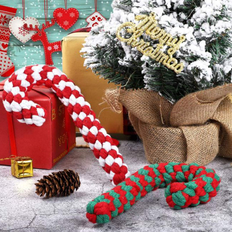 TaimeiMao 3 pieces dog chew toy, dog toy rope, Christmas candy cane rope, dog rope toy, Christmas dog toy, Christmas candy cane rope, Christmas dog pets chew (A) A - PawsPlanet Australia