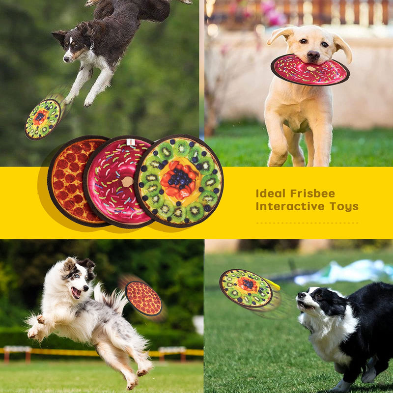 PETONOIA Dog Frisbee Interactive Dog Toys, 3 Pack 9.5 Inch Frisbees Toys for Training, Lightweight, Floatable Dog Frisbees for Fetch, Tug of War, Catch, Play - PawsPlanet Australia