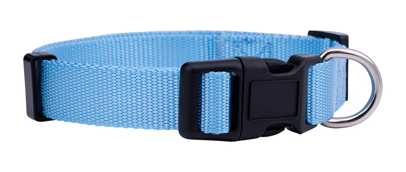 [Australia] - Native Pup Nylon Dog Collar Classic Solid Colors Small Light Blue 