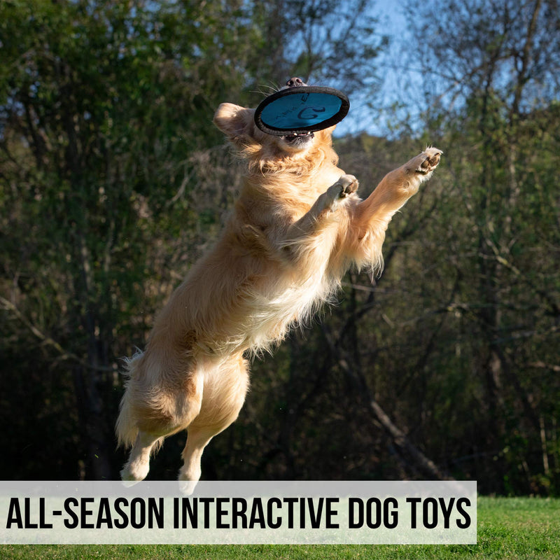 Hyper Pet Flippy Flopper Dog Frisbee Interactive Dog Toys [Flying Disc Dog Fetch Toy - Floats in Water & Safe on Teeth] (2 Pack or 5 Pack, Colors Will Vary) - PawsPlanet Australia