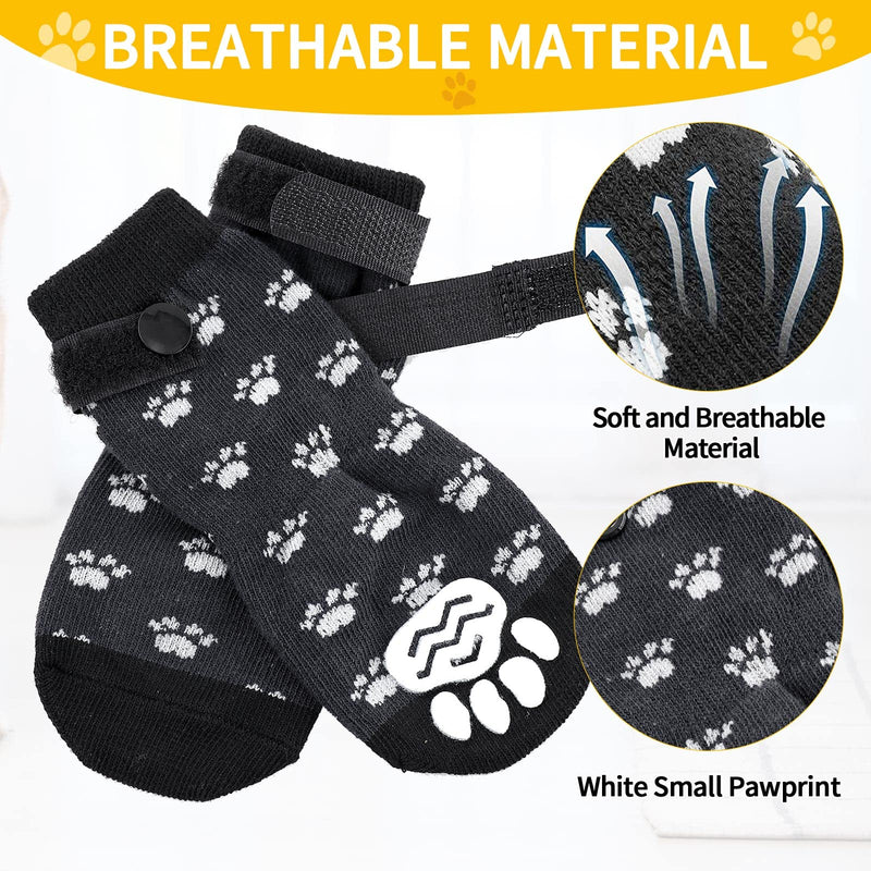 Anti Slip Paw Protectors Dog Socks, Double Side Non-Slip Dog Socks with Adjustable Straps, Traction Control for Indoor Wooden Floor (B, S) B - PawsPlanet Australia