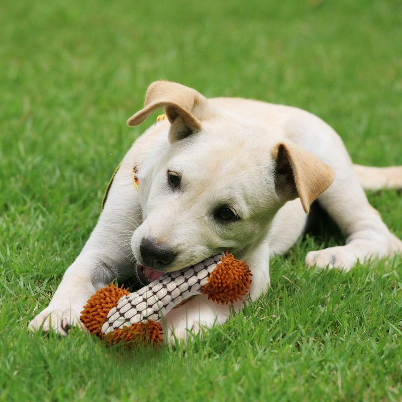 SKYLETY 3 Pieces Dog Chew Toy Soft Bone Shaped Dog Interactive Toy Durable Plush Dog Toys Throw Toy for Small and Medium Dogs Aggressive Chewers - PawsPlanet Australia