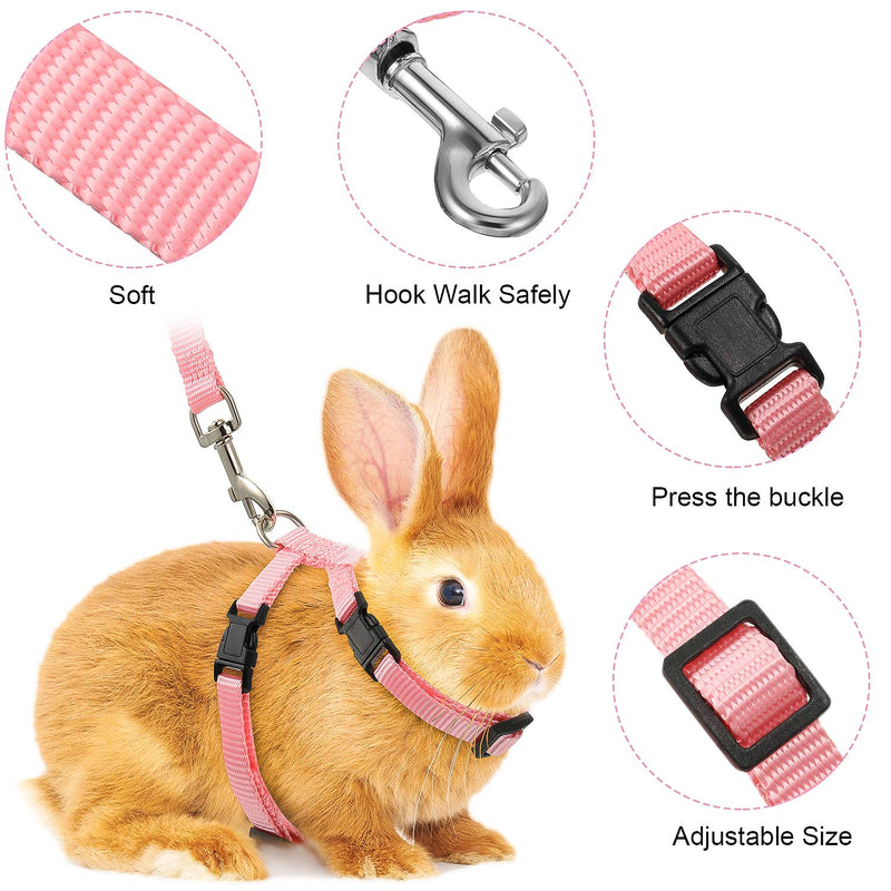 5 Pieces Adjustable Rabbit Harness Leash Bunny Harness Leash, Harness Leash for Pet Safety Walk Running Jogging, Pet Harness Leash for Bunny Cat Puppy Kitten Ferret and Other Small Pet Animals - PawsPlanet Australia