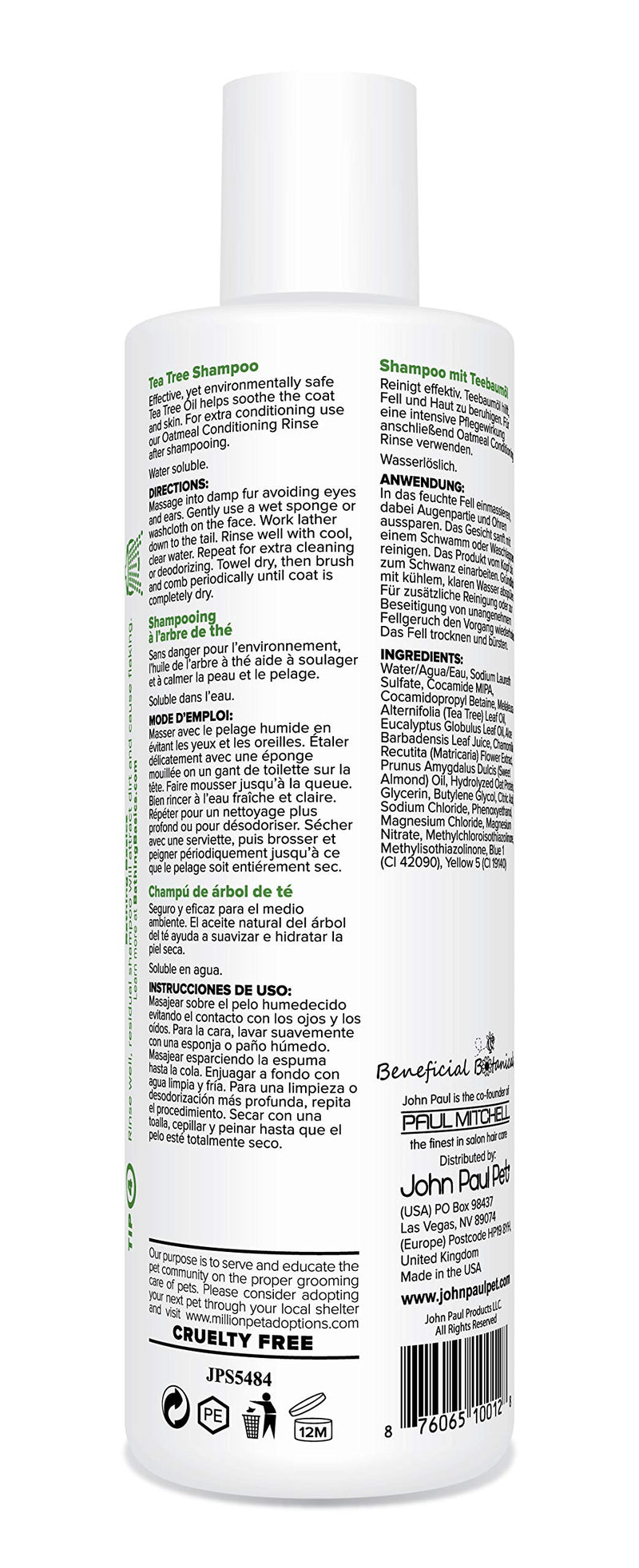 [Australia] - John Paul Pet Tea Tree Treatment Dog Shampoo 16-Ounce 