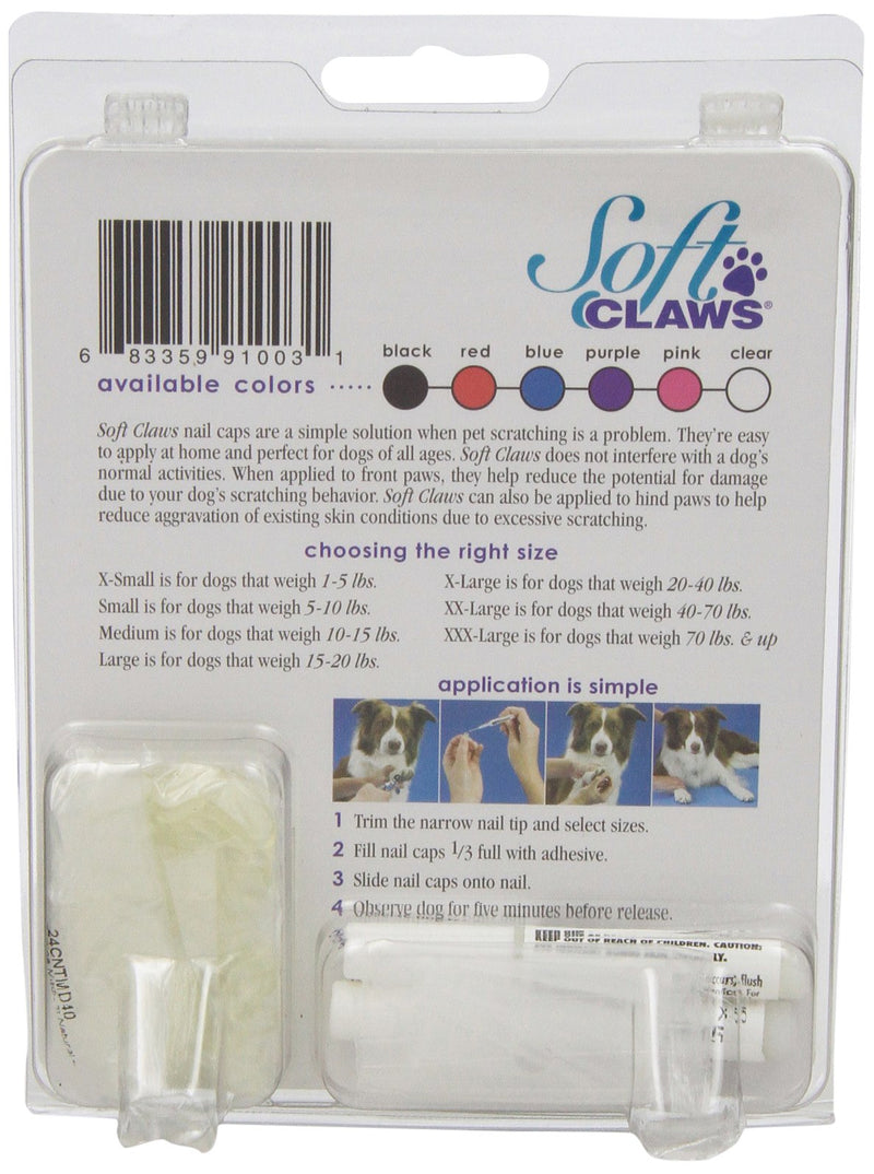 [Australia] - Soft Claws Canine Nail Caps - 40 Nail Caps Adhesive Dogs Medium Natural 