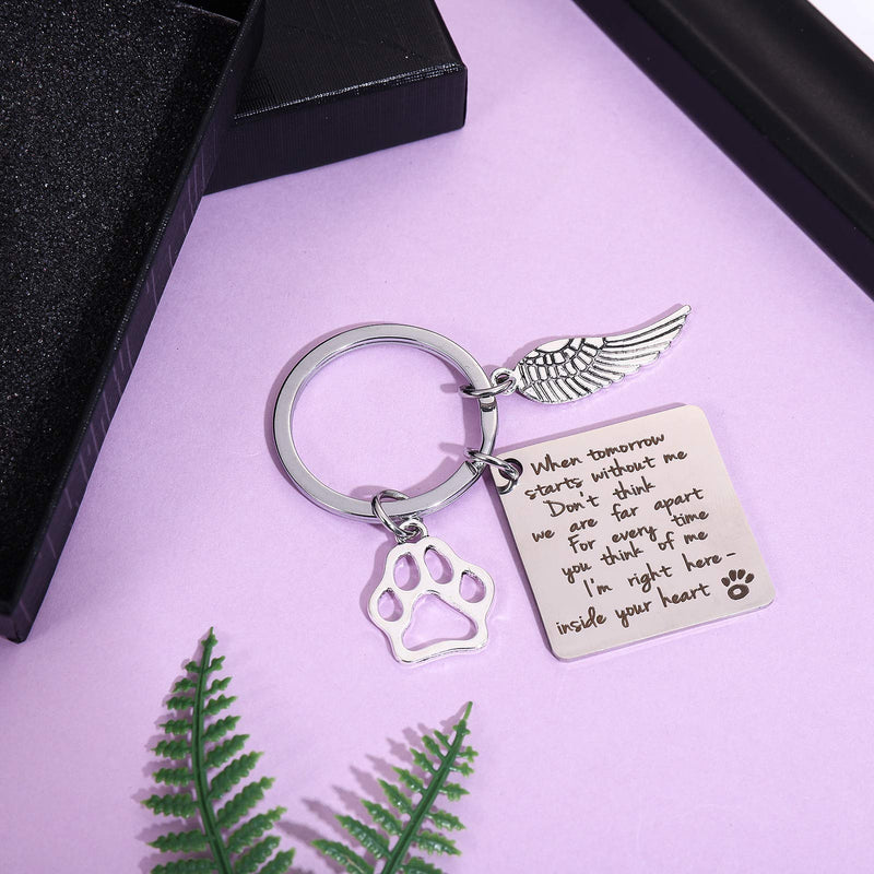 Cerolopy Loss of Pet Keychain, Memorial Keyring Angel with Paws, Key Pendant Sympathy Remembrance Gift for Pet Dog Cat Lover - PawsPlanet Australia