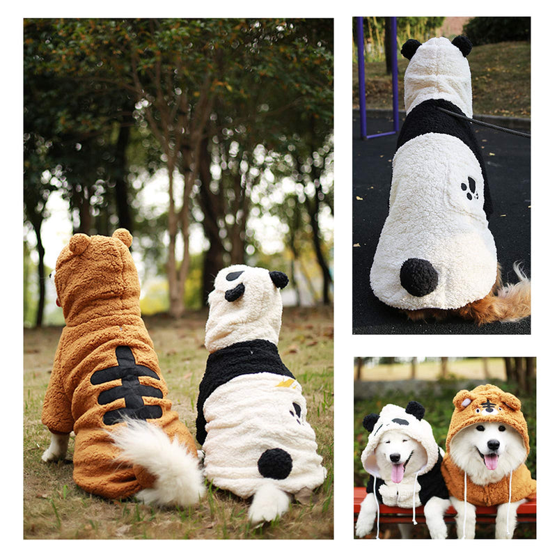 Dog Hoodie for Small, Medium, and Large Dogs, Unique Tiger and Panda Design, Dog Hoodies for Large, Happy Hoodies for Dogs (Panda, X-Small) - PawsPlanet Australia