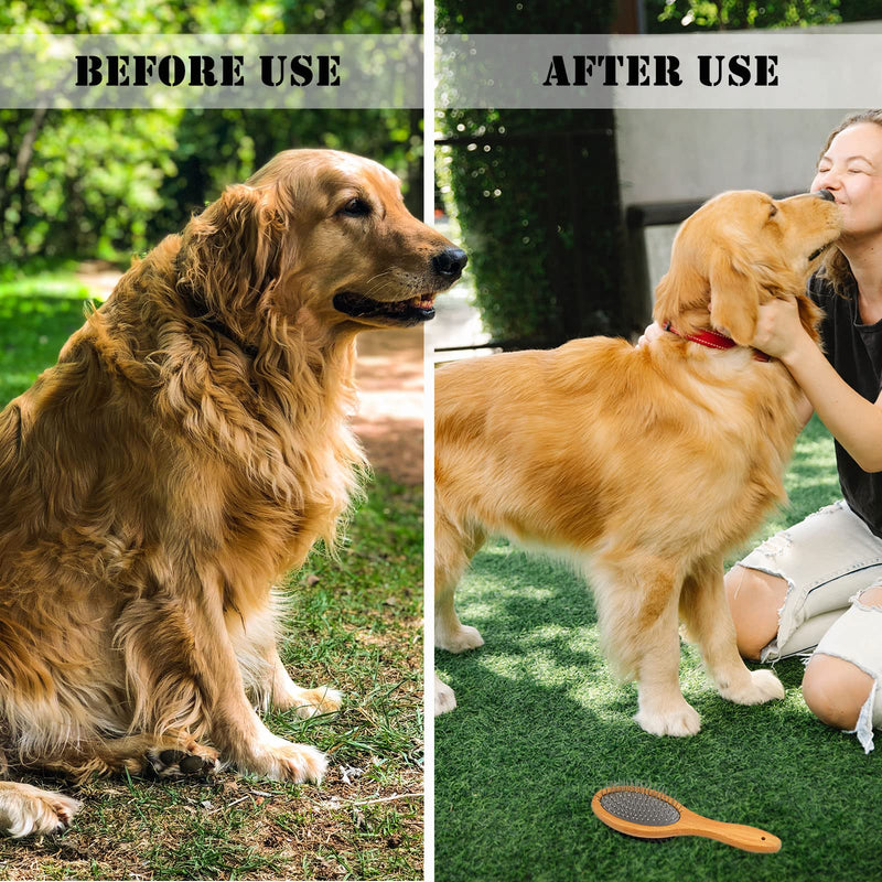 Dog Brush Grooming,Dog Brushes Double Sided Pin and Bristle Soft Cat Puppy Pet Hair Brush for Short and Long Haired - PawsPlanet Australia