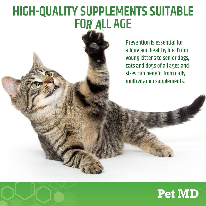 Pet MD Multi Essentials Complete Multivitamin for Dogs and Cats, Vitamin B for Dogs, Cat Vitamins, Multivitamin for Dogs, Calcium Supplement for Dogs, Vitamins for Senior Dogs and Puppies, 250ml - PawsPlanet Australia