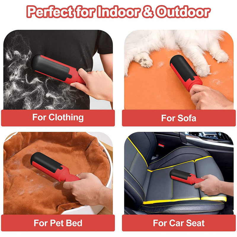 Anguxer Reusable Pet Hair Lint Rollers, Pet Hair Lint Roller, Pet Hair Remover, Suitable for Sofa, Bed, Carpet, Clothes (Red) Red - PawsPlanet Australia
