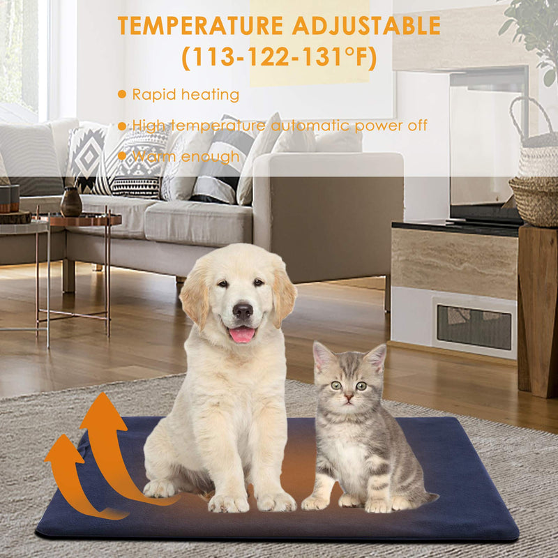 Pet Heating Pad for Dogs and Cats Upgraded Electri Pet Heated Mat Cat Warming Bed Pad with Waterproof and Auto Power Off Medium（22'' x18'') - PawsPlanet Australia