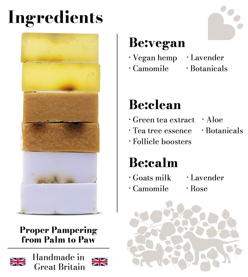 Be:set Pet Grooming Shampoo Bar Set, Handmade from the Finest Natural Ingredients, 6 x 55g bars - PawsPlanet Australia