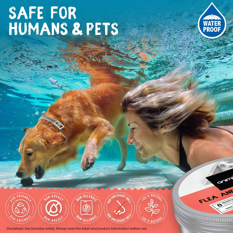 Animigo Flea & Tick Treatment For Dogs and Cats - Comfortable, Adjustable & Waterproof Flea & Tick Collar For Small, Medium & Large Dogs - 8 Months Protection - Enhanced With Natural Ingredients - PawsPlanet Australia