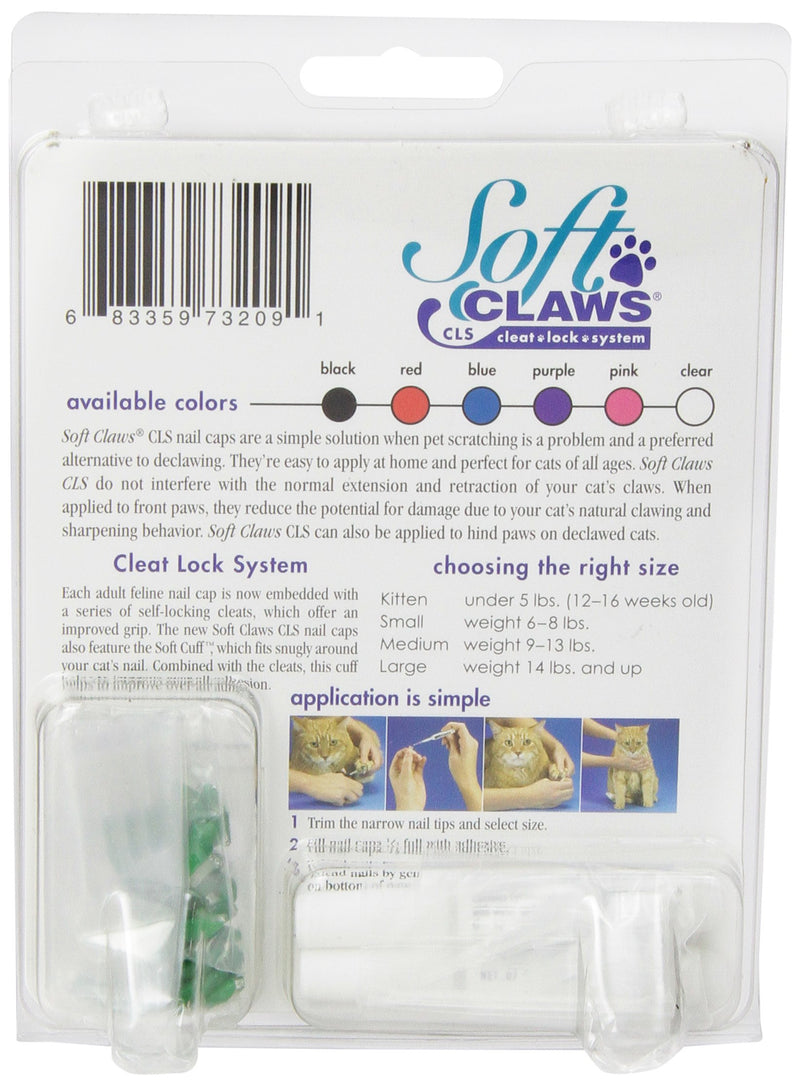 [Australia] - Soft Claws for Cats - CLS (Cleat Lock System), Size Small, Color Green 