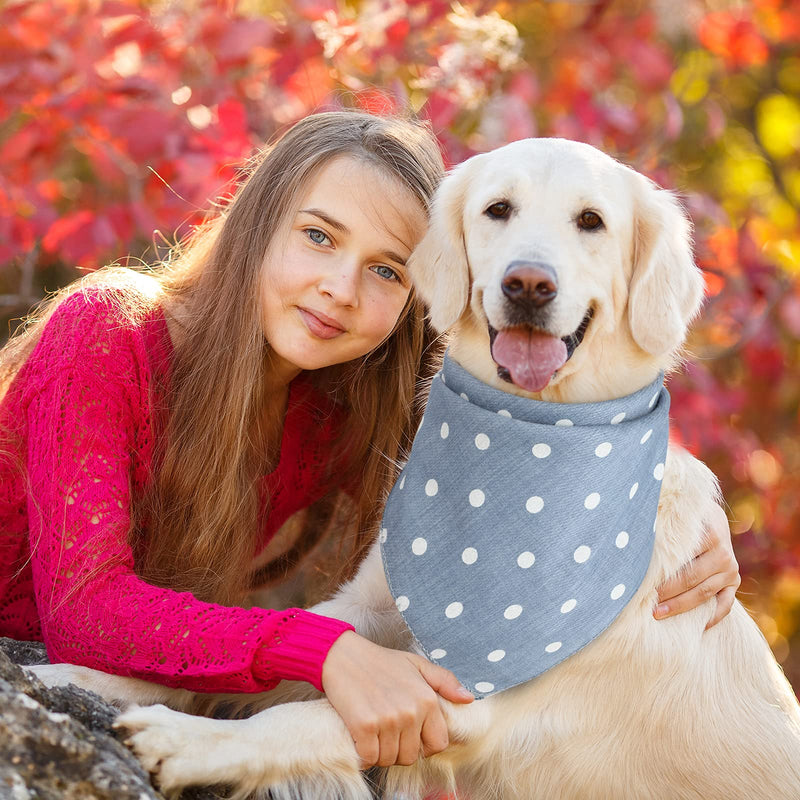 5 Pieces Dog Bandana Pet Summer Bandana Point Dog Kerchief Washable Dog Scarf Bandana Soft Comfortable Dog Daily Bib Adjustable Accessory for Dog Pet Green, Pink, Ginger, Khaki, Blue Dot - PawsPlanet Australia