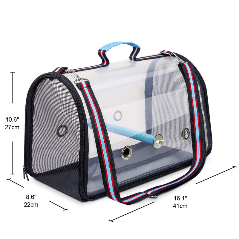 [Australia] - AK KYC Bird Carrier Bag Portable Travel Bird Cage Lightweight Breathable Parrot Perch Space Capsule Bubble Backpack 