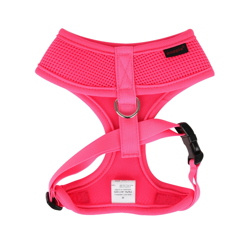 Puppia Neon Dog Harness for small and medium dogs - Super soft and comfortable - Also usable as Puppy Harness, Pink, XS - PawsPlanet Australia