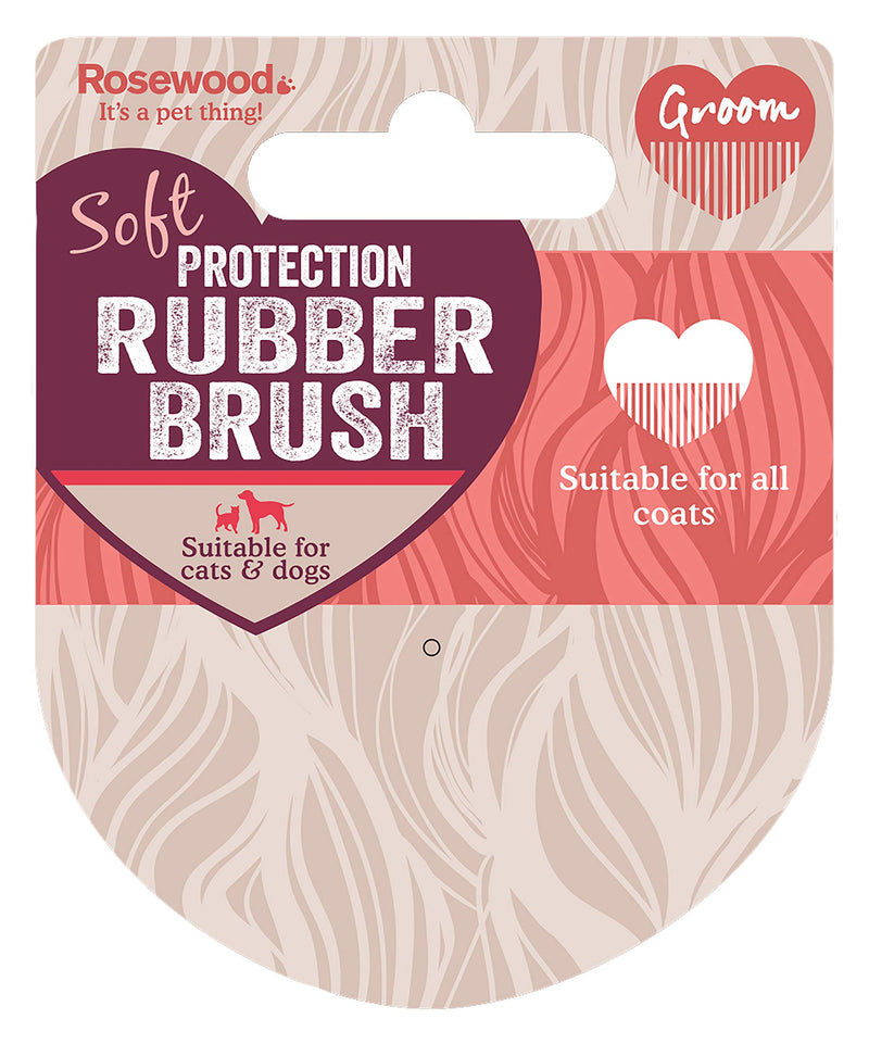 Rosewood Soft Protection Salon Grooming Rubber Brush purple - PawsPlanet Australia