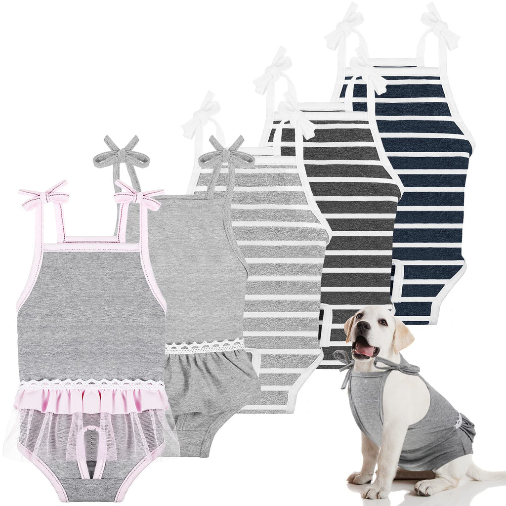 5 Pcs Dog Diapers, Dog Cotton Sanitary Pantie with Adjustable Strap, Reusable Doggies Suspender Pants Physiological Period Pants Pet Underwear Diaper Jumpsuits Suspenders for Small Girl Dog (Medium) Medium - PawsPlanet Australia