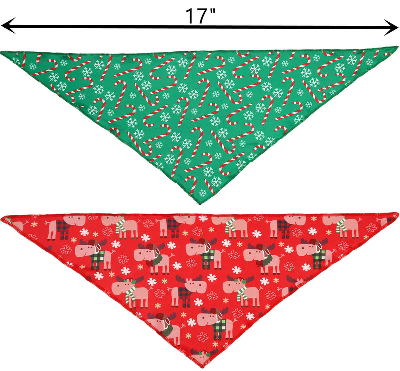 [Australia] - BoomBone 2 Pack Christmas Bandana for Dogs,Triangle Bibs Pet Scarf for Dogs S 