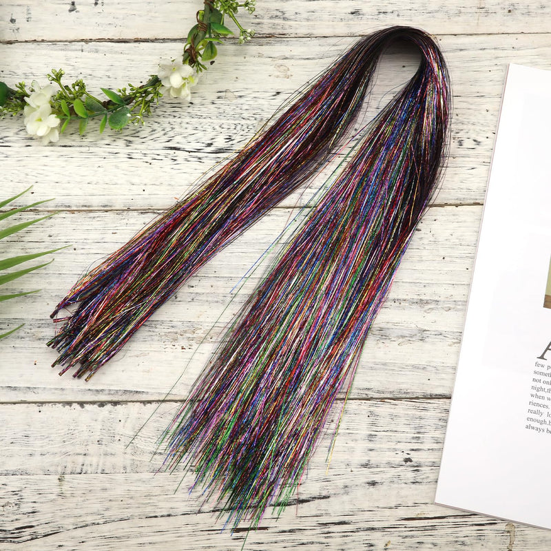 XIHIRCD 25PCS Horse Bling Accessories, 23.6" Multicolored Glitter Horse Hair Tassel Hair Extensions Horse Mane and Tail Bling Horse Hair Decorations for Western Wedding Bride Horses - PawsPlanet Australia